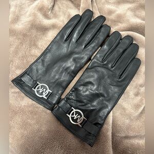 Michael Kors Black Leather Gloves